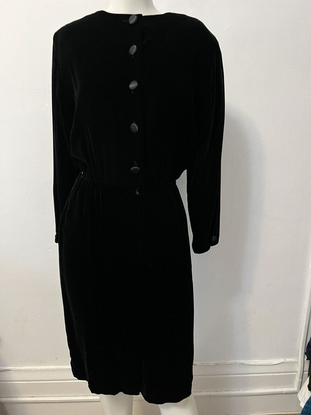 80s Talbots Black dress size 6P Velvet Occassion Formal Party Gala Modest Event